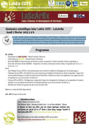 Séminaire scientifique inter LabEx COTE - LaScArBx