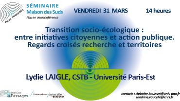 Séminaire Transition socio-écologique : entre initiatives citoyennes et actions publiques